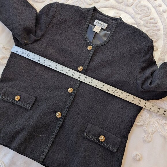 VINTAGE Henry Lee black blazer 16 jacket gold buttons EUC - Picture 5 of 9